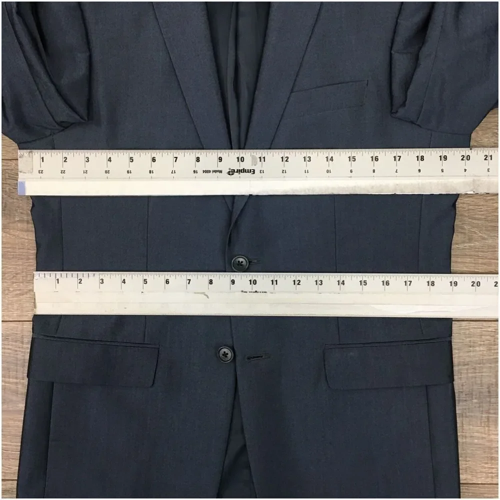 JOHN VARVATOS Mens Blazer Sport Coat Casual Jacket Size 38R Two Button Blue Suit